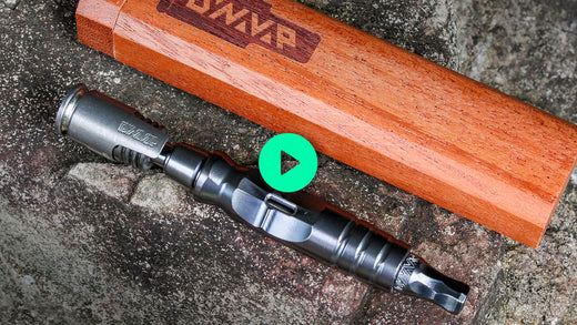 metallic dynavap omni vaporizer with wooden storage
