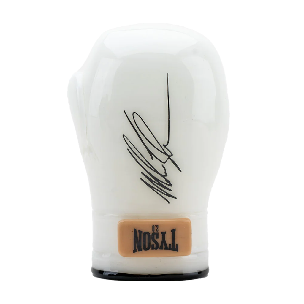 White boxing glove Tyson 2.0 Hand Pipe with brand logo on a white background