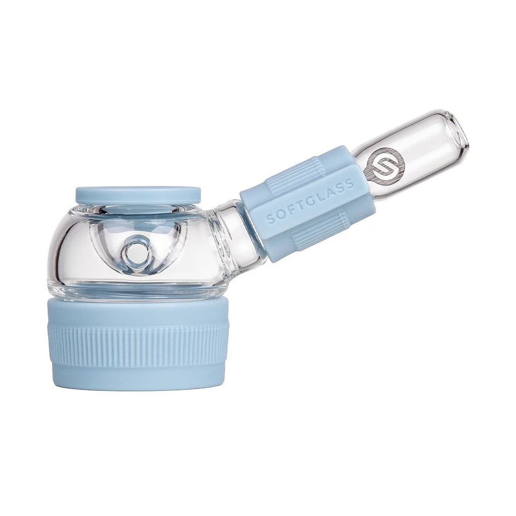 Side view of Softglass Core Hand Pipe with ergonomic silicone accents