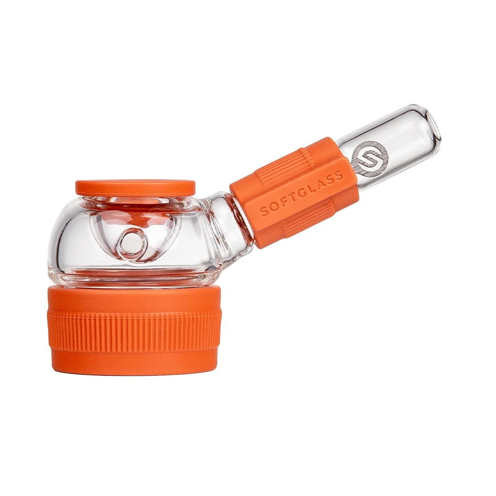 Softglass Core Hand Pipe bowl close-up showing 17mm glass bowl