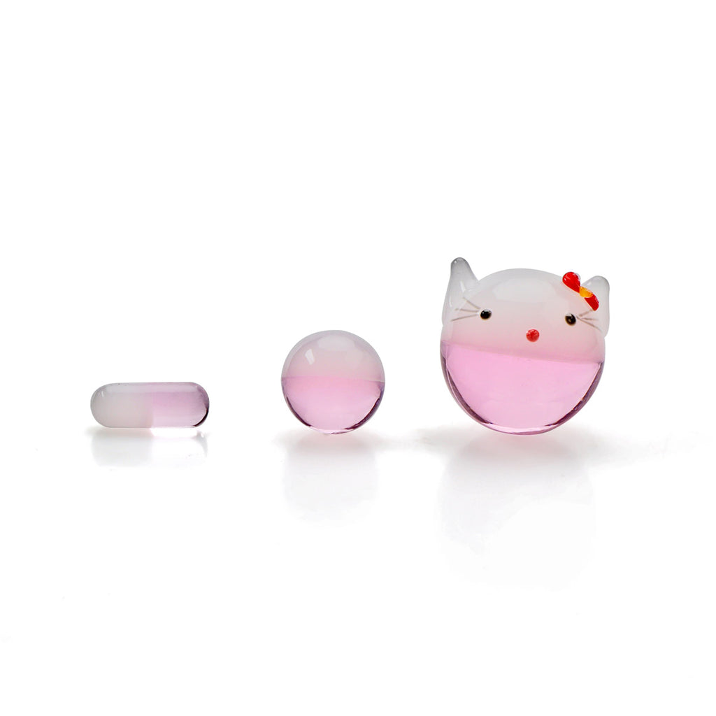 Pinky Kitty Glass Slurper Set