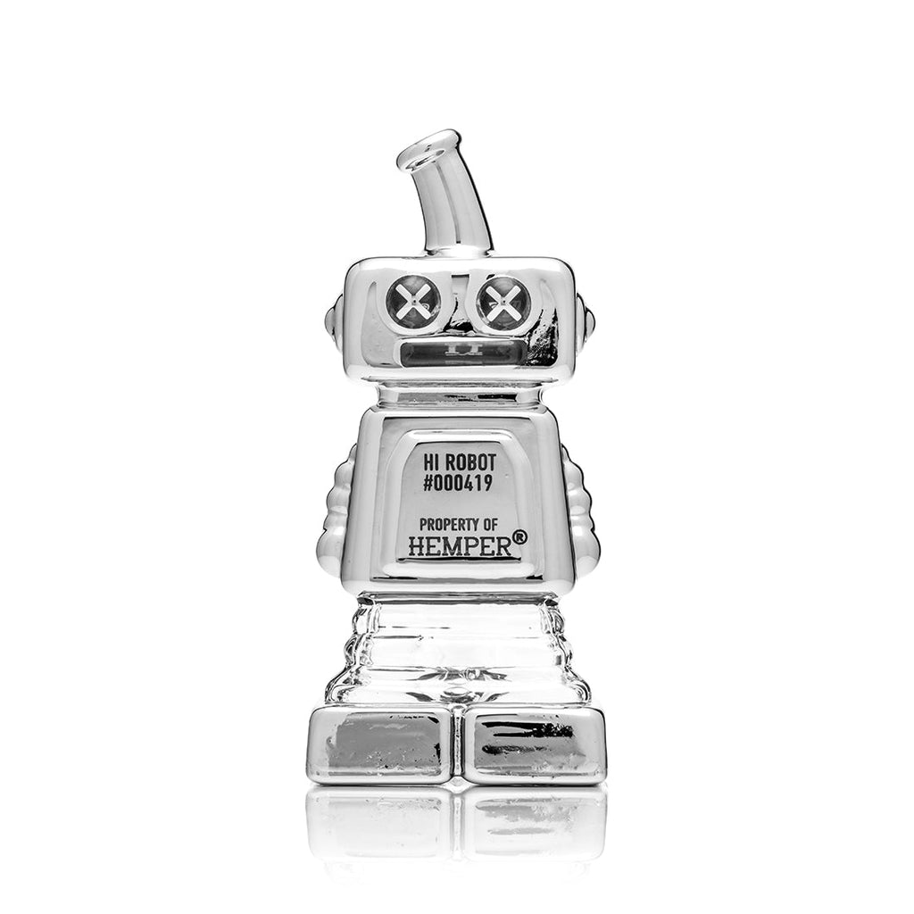 Hemper Hi-Robot Glass Hand Pipe - 4.4" Chrome Robot Pipe