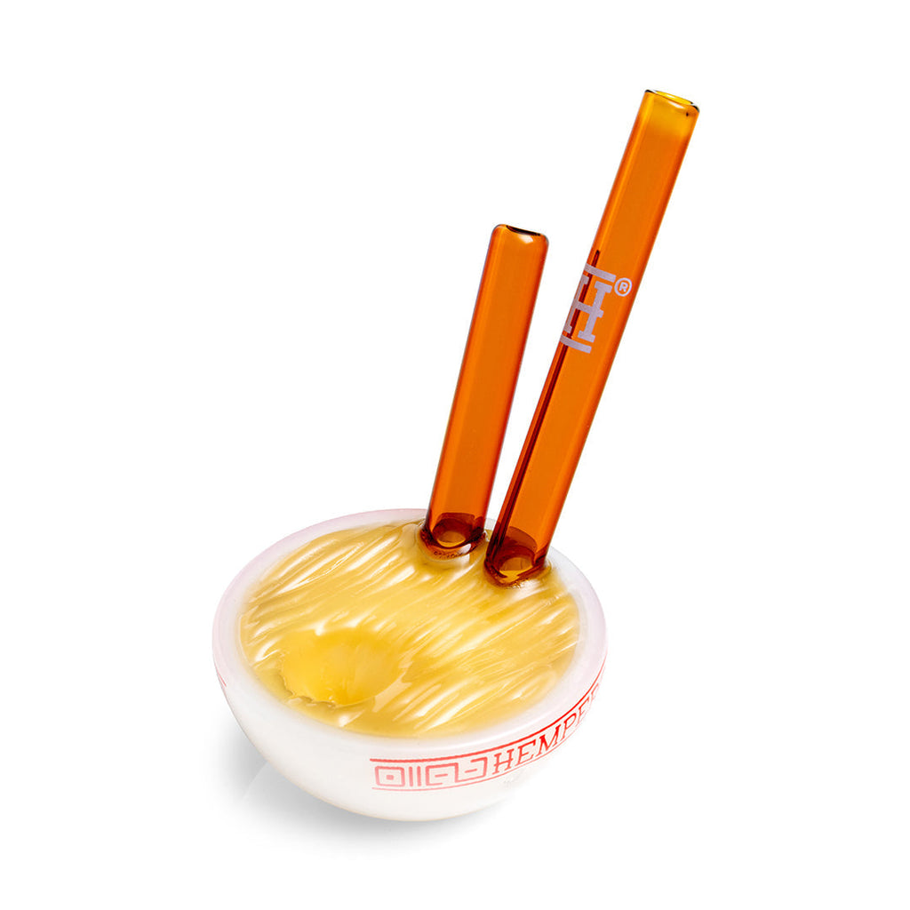 Hemper Ramen Bowl Glass Hand Pipe - Novelty Pipe
