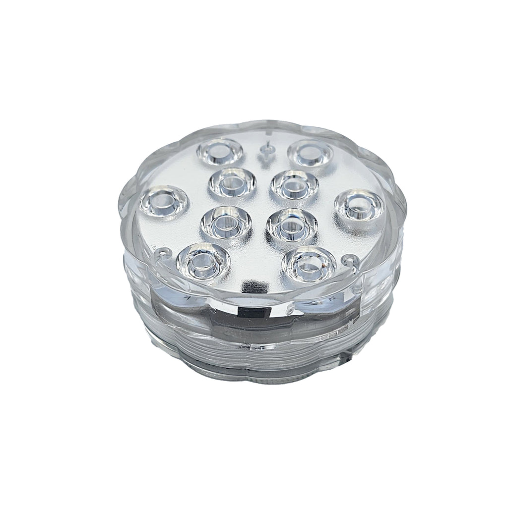 Clear wareproof light with multiple LED lights on a white background