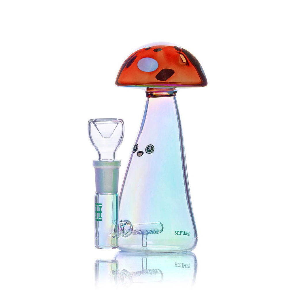 Hemper Trippy Shroom Bong - 14mm Glass Water Pipe