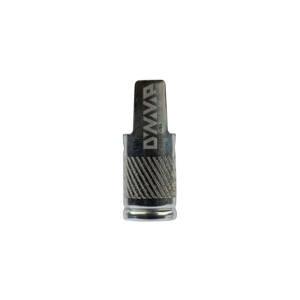 A DynaVap Perforated Cap with laser etched microscopic holes, primarily in a silver or metallic color, designed to increase airflow and extend sessions.