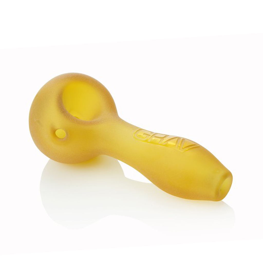 GRAV Sandblasted Spoon - 4" Glass Spoon Pipe