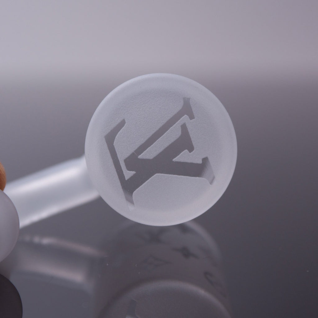 14mm Male LV Engraved Quartz Clear Glass Banger BQ15-Out-A11