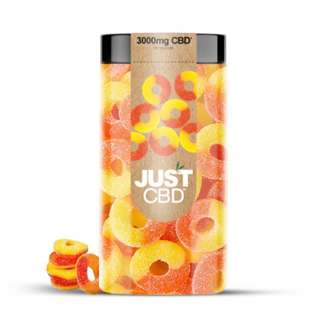 JustCBD CBD Gummy Peach Ring Jars